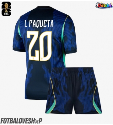 Brazílie Lucas Paqueta #20 Dětské Venkovní Dres MS 2026 Krátký Rukáv (+ trenýrky)